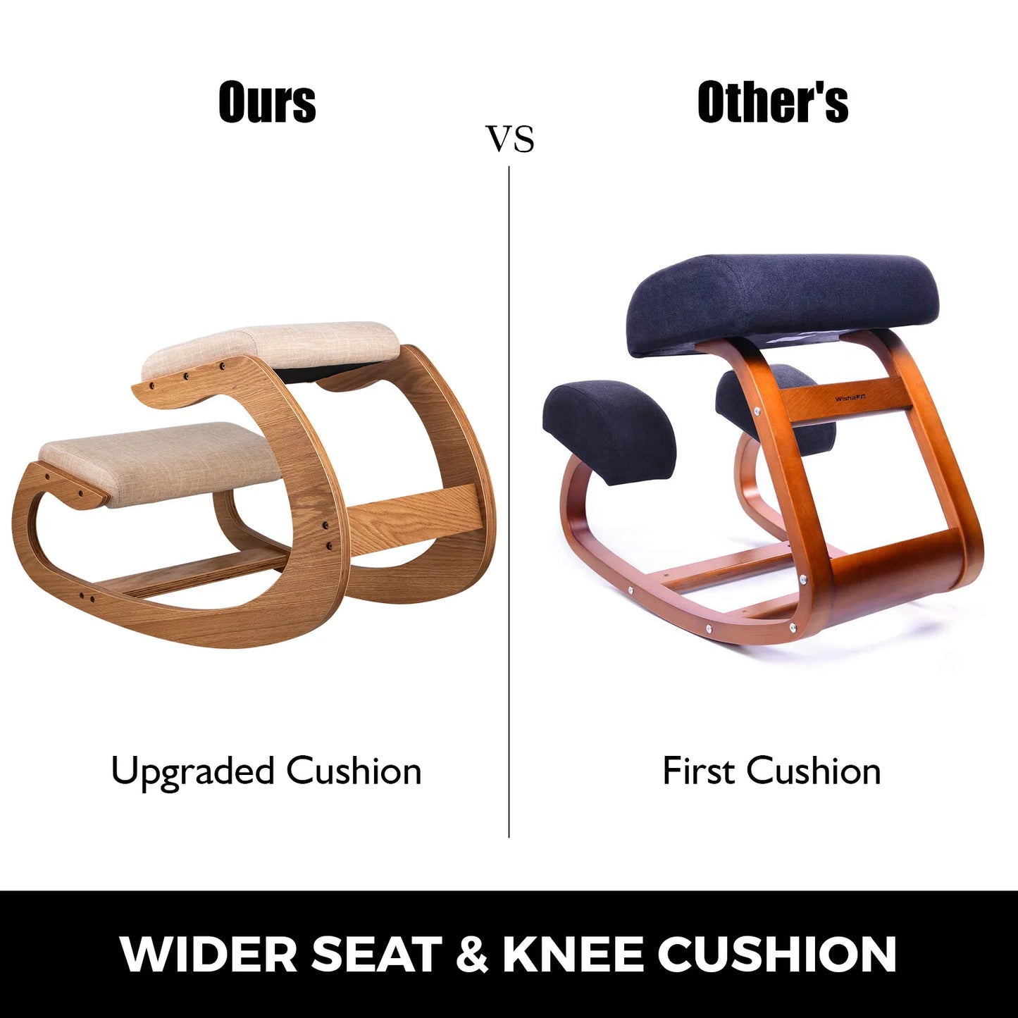 Ergonomic Rocking Wooden Kneeling Computer Chair