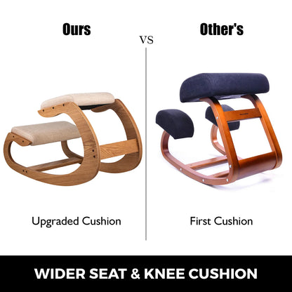 Ergonomic Rocking Wooden Kneeling Computer Chair