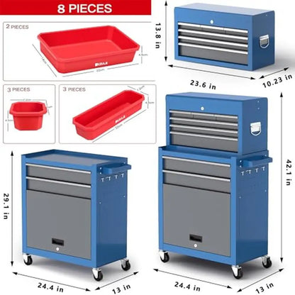 8-Drawer Rolling Tool Chest with Wheels