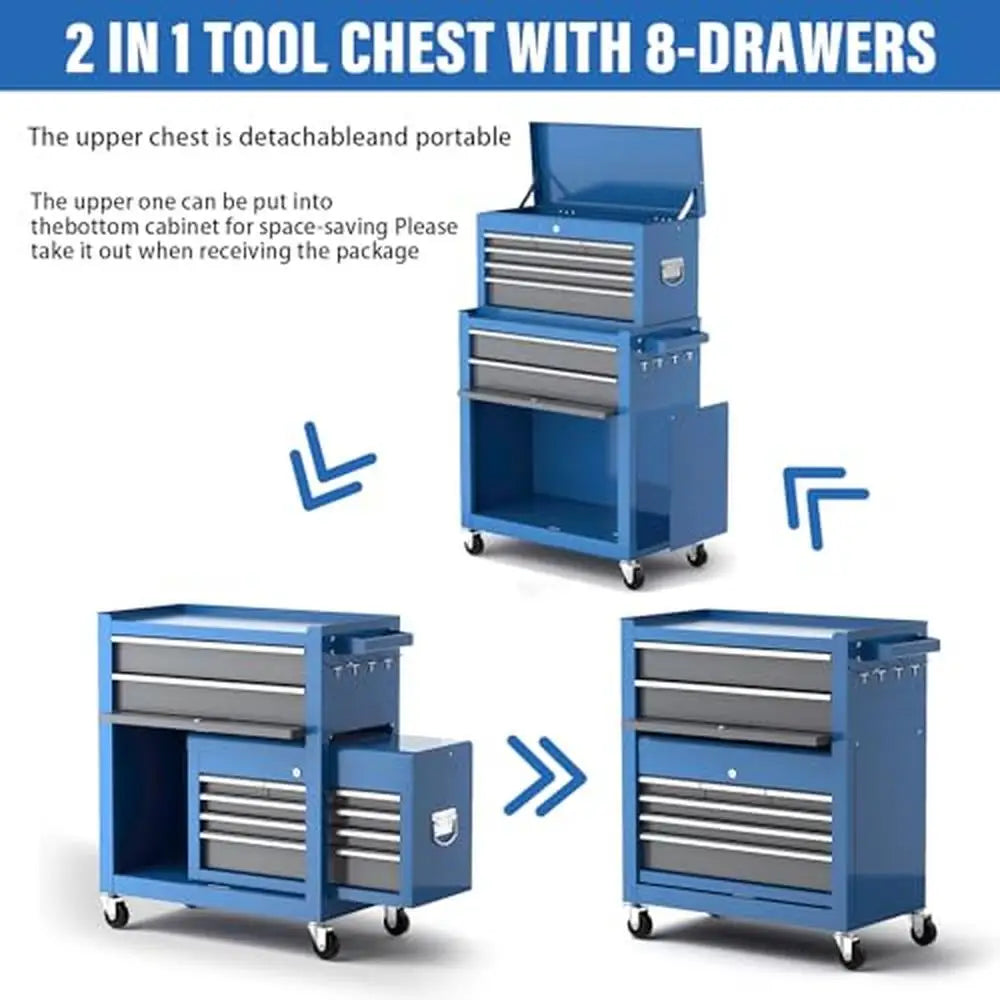 8-Drawer Rolling Tool Chest with Wheels