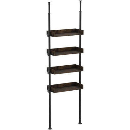 4-Tier Adjustable Wood Shelves Bathroom Organizer, Over The Toilet Storage