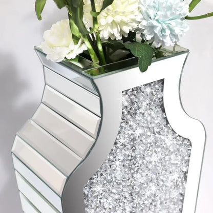 Large Size Vase 27 Inch Crystal Crushed Diamond Mirror Vase