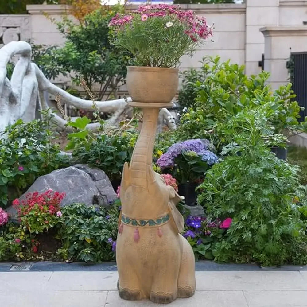 Outdoor Elephant Sculpture Planter Pots