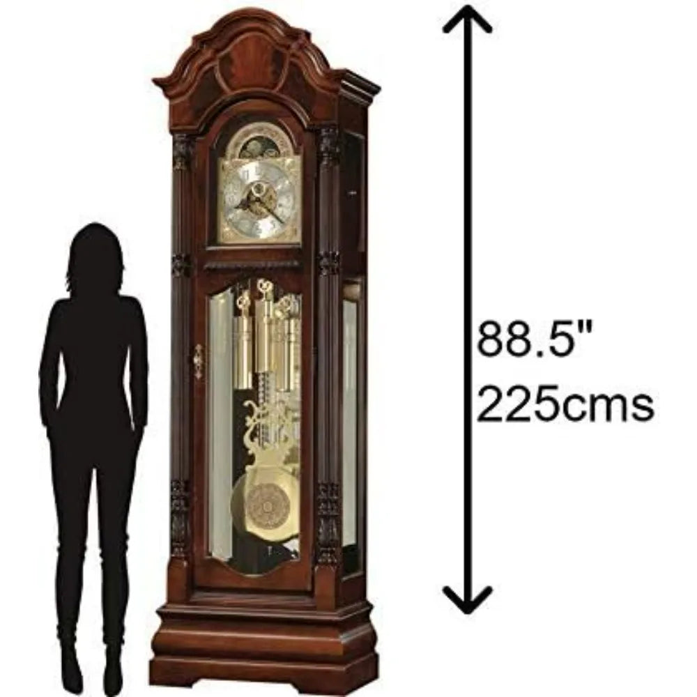 Windsor Cherry Grandfather Floor Clock with Triple-Chime Movement