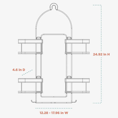 Stainless Steel, Rust Resistant, Over the Shower Head  Caddy