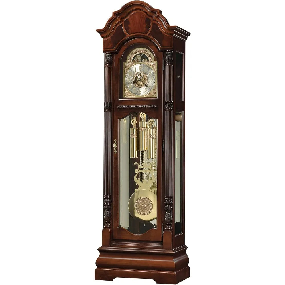 Windsor Cherry Grandfather Floor Clock with Triple-Chime Movement