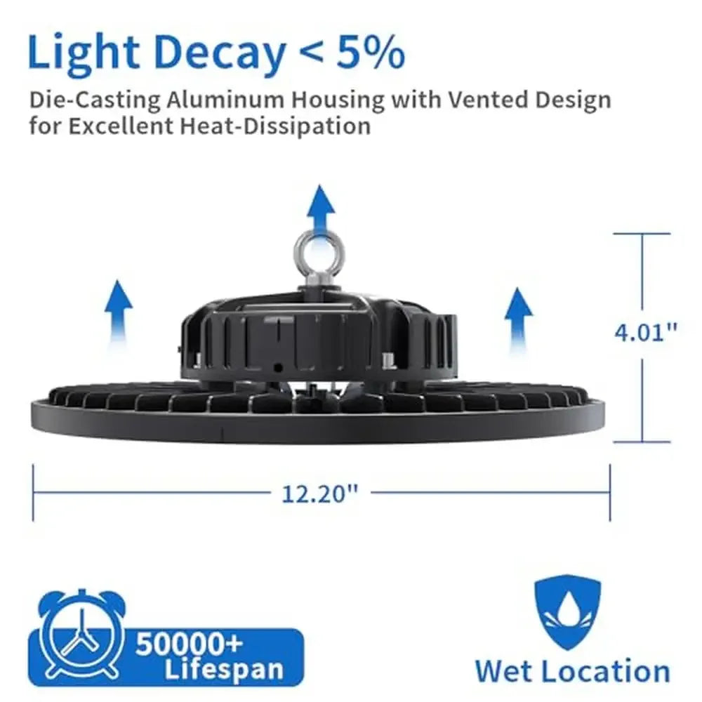 200W UFO LED 29000LM, Waterproof 6ft Cable lIndustrial Warehouse Shop Lighting