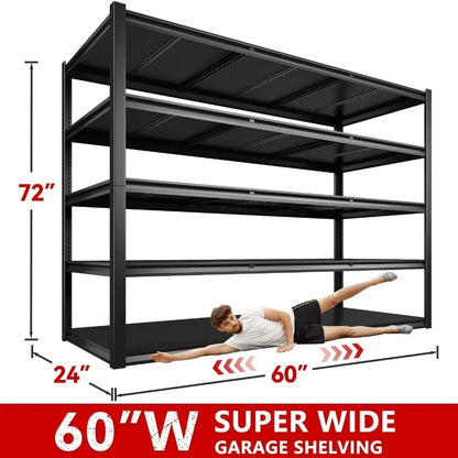 60" W Garage Shelving 3000LBS Heavy Duty Storage Shelves