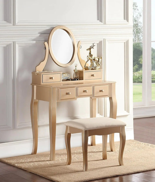 Make-Up Vanity Table and Stool Set