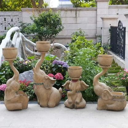 Outdoor Elephant Sculpture Planter Pots