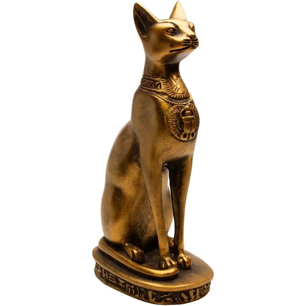 Bronze - 8" Tall, Cat Goddess Sculptures - Made in Egypt