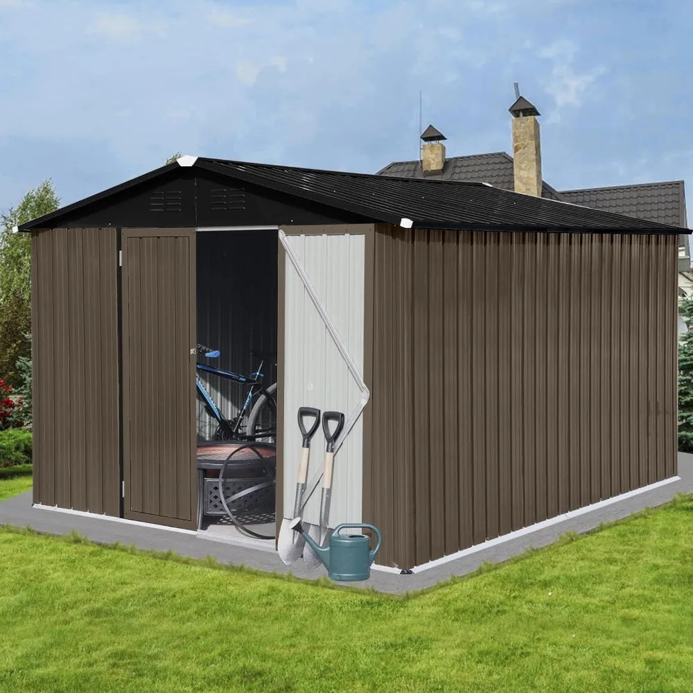 Metal Outdoor 10ft x 8ft Garden Storage Shed with Vents