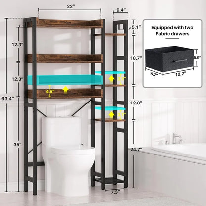 7 Tier Bathroom Organizer with Adjustable Shelf with 2 Drawers