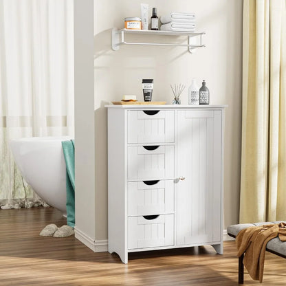 Storage Cabinet with 4 Drawers and 1 Adjustable Shelf