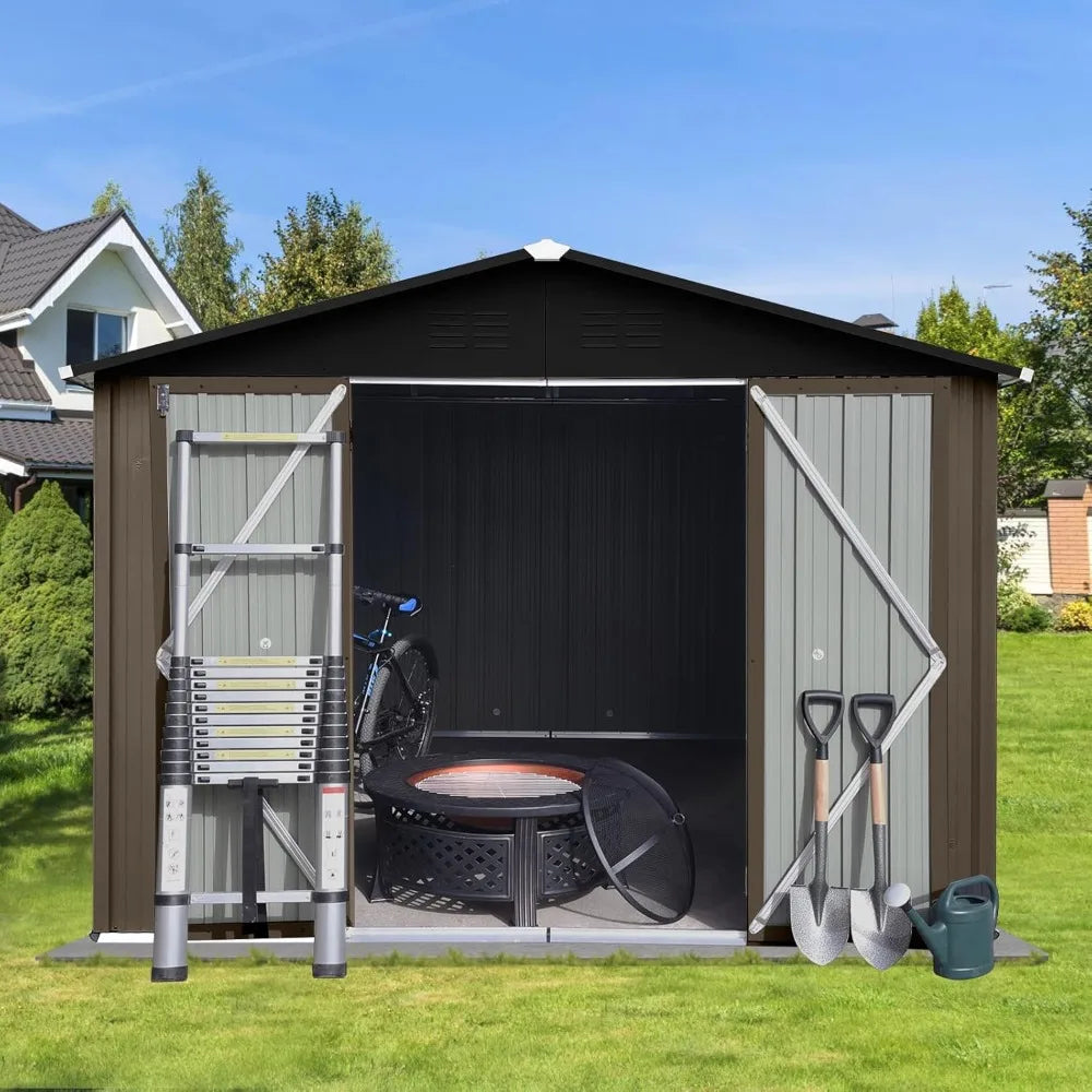 Metal Outdoor 10ft x 8ft Garden Storage Shed with Vents