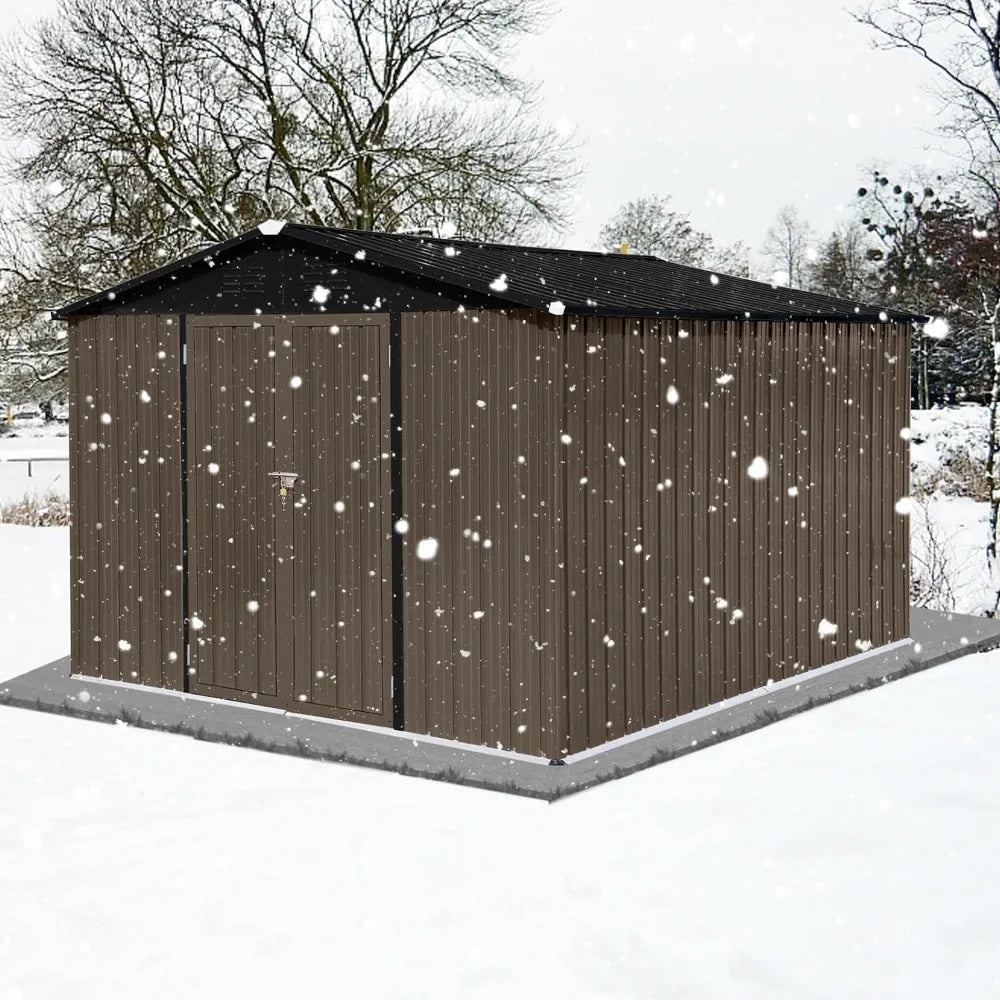 Metal Outdoor 10ft x 8ft Garden Storage Shed with Vents