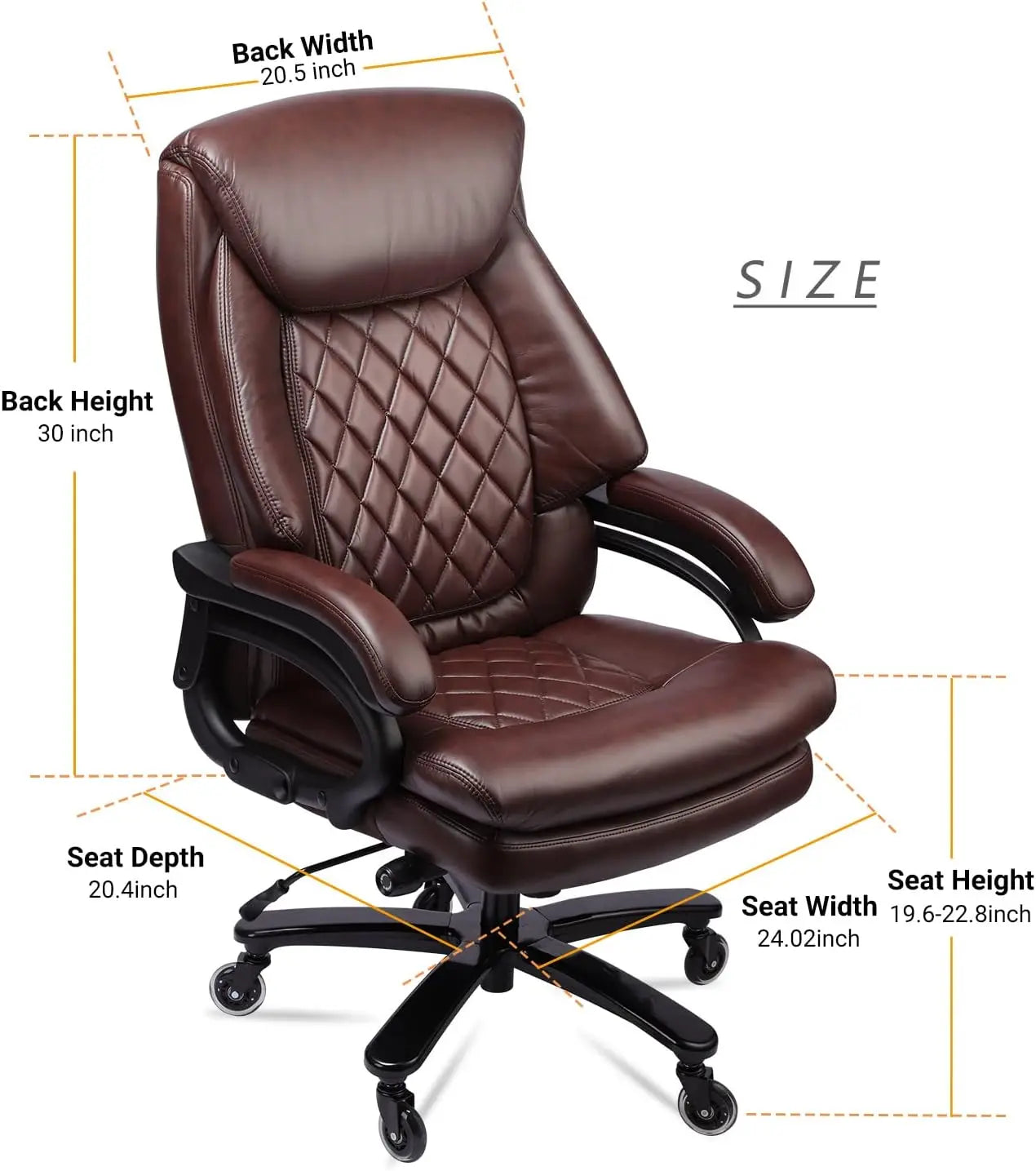 Big and Tall Wide Executive Office Chair with Spring Seat