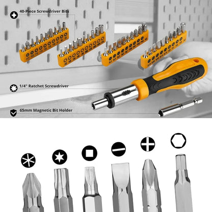 228 Piece Combination Socket Wrench and Mixed Hand Tool Kit with Case