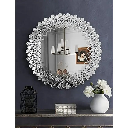 Luxury Mosaic Design Round Decorative Wall Mirror