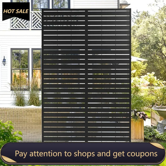 Outdoor Freestanding Metal 72"H×44"W Privacy Screen