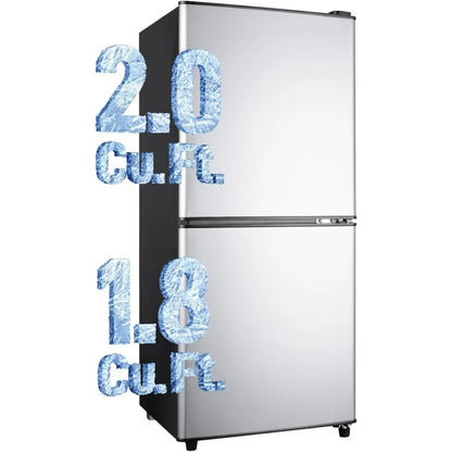 2 Door 3.8 Cu.Ft Mini Fridge with Bottom Freezer.