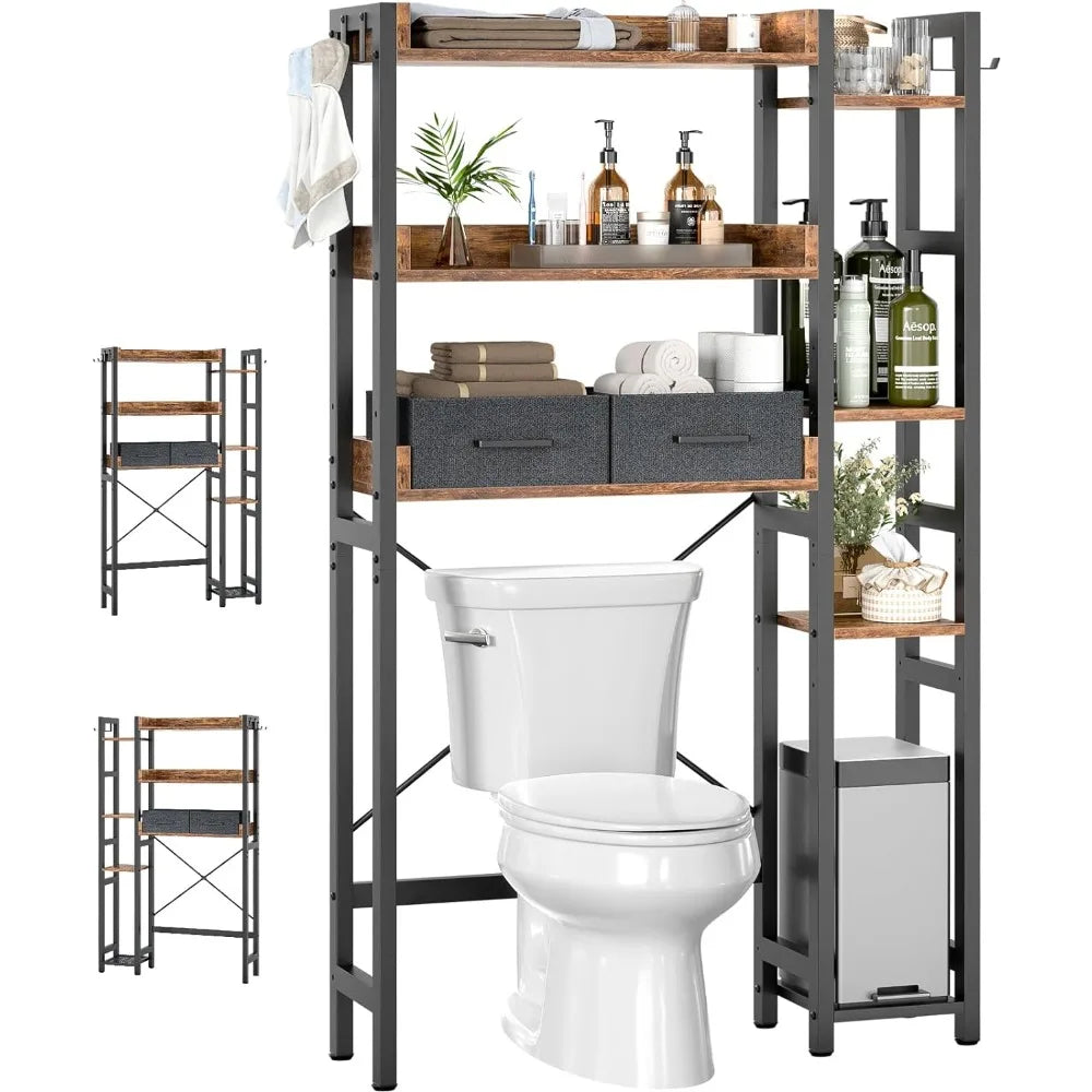 7 Tier Bathroom Organizer with Adjustable Shelf with 2 Drawers