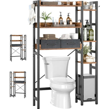 7 Tier Bathroom Organizer with Adjustable Shelf with 2 Drawers