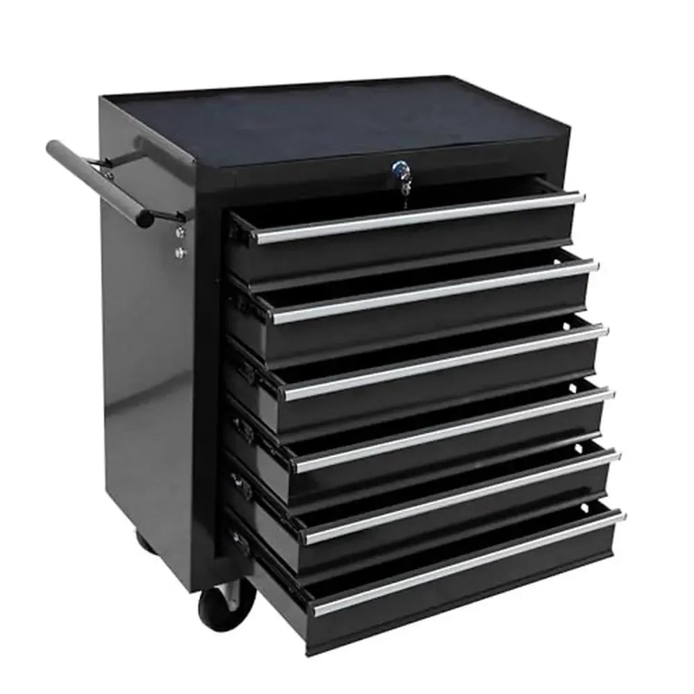 Steel 6-Drawer Rolling Tool Cabinet  with Lockable Drawers