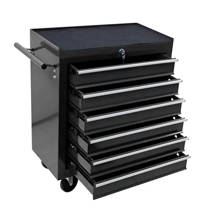 Steel 6-Drawer Rolling Tool Cabinet  with Lockable Drawers